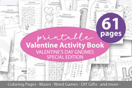 Printable Valentine's Day Gnomes Activity Book for kids 5-7 years old - printable educational worksheets for kids