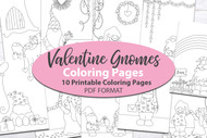 Printable Valentine Gnomes Coloring Pages for Adults and Kids