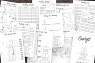 DIY Budget Planner 12 page printable planner from the Gnomes Doodles Planner series