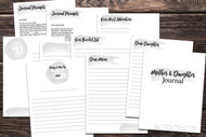 Mommy and Me Journal / Mother & Daughter printable journal Set - 10 undated pages included - grey