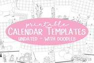 Printable Undated Calendar Templates with doodles to color in - fits most sizes of planners like a4, a5, us letter, classic and more