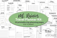 Printable Travel / Vacation Planner - Mt. Rainier Trip Planner Digital Planner Set for print or digital use