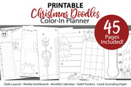 Printable planner inserts / digital planner bulletjournal bundle - Christmas Doodles Holiday Planner Kit