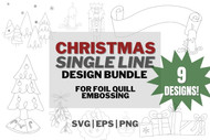 Single Line Design Bundle for Christmas - Foil Quill designs