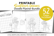 Printable Life Planner Kit: Sunflower Gnomes Digital Planner bundle