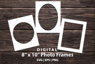Frame SVG Set: 8x10 Photo Frame Trio - digital photo frames for scrapbooking, handmade greeting cards, & other paper crafts