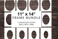 Frame SVG Set: 11 x 14 Oval Photo Frame Nesting Bundle