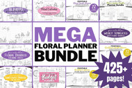Printable Floral Journal Templates - Mega Floral Planner & Journal Printable (Digital) Templates Bundle - Layouts, Spreads, Pages, Inserts