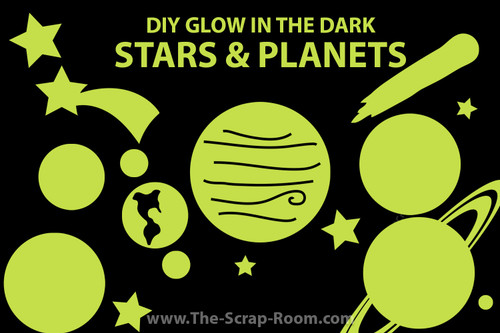 glow in the dark stars and planets cut file template - svg, eps, png