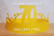 Birthday Crown Template - birthday crown svg, eps, png - diy 70th birthday crown cut files to make a paper crown for birthday party