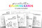 Printable coloring card Bundle - printable A2 card templates to print, color in, and share - 12 card designs included, coloring cards