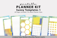 Printable Planner Inserts - Sunny Planner templates, colorful digital planner, journal templates bundle for refillable planners, journals