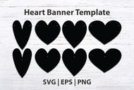 Heart Banner Template - hearts with holes SVG - heart bunting Banner, Wedding, anniversary, birthday, for her, for him