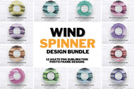 Photo Frame Wind Spinner Sublimation Design PNG, Hanging spinner, wind spinner png, garden gifts, gift for her, sublimation Frame Agate set