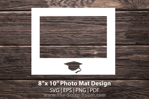 Graduation Photo Mat SVG for 8"x10" picture frame: 8x10 photo mat, matted framing, photo gift, diy wall art, gift for grad, grad picture (H)