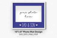 Photo Mat Frame Cut file for 8" x 10" picture frame - Dad & Son digital photo frame for matted pictures, paper crafts, scrapbooking
