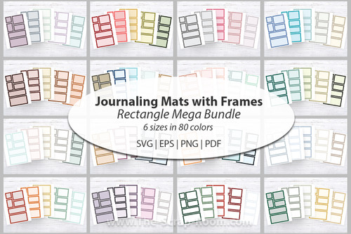 Digital Journaling Mat with Frames - Versatile Paper Craft Asset for Scrapbook, Journals, rectangle tags, planner stickers, labels