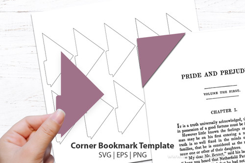 Bookmark Template - Corner bookmark template - DIY bookmarks, diy gifts, gifts for mom, for book lovers, triangle bookmark, page marker