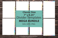 Classic Planner Divider Templates, DIGITAL dividers - 7 x 9.25 divider tabs, divider template, planner dividers, tab dividers