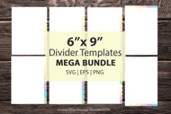 6"x9" Divider Templates, DIGITAL dividers - 6"x9" divider tabs, divider template, planner dividers, tab dividers - in png, svg, pdf, eps