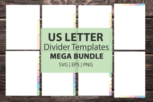 US Letter Tab Divider Templates Mega Bundle: DIGITAL 8.5" x 11" divider tabs - blank divider template, planner dividers, monthly dividers