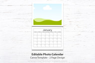 Editable Photo Calendar Template for Canva, 2 page design, editable calendar, printable calendar, 2024 calendar, calendar template