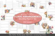 Floral Printable Planner Inserts - Printable Flower Planner, planner pages, planner templates, journal printables, notion template