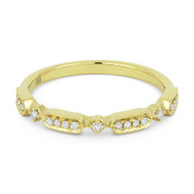 0.11ct Round Cut Diamond Stackable Fashion Band / Anniversary Ring in 14k Yellow Gold