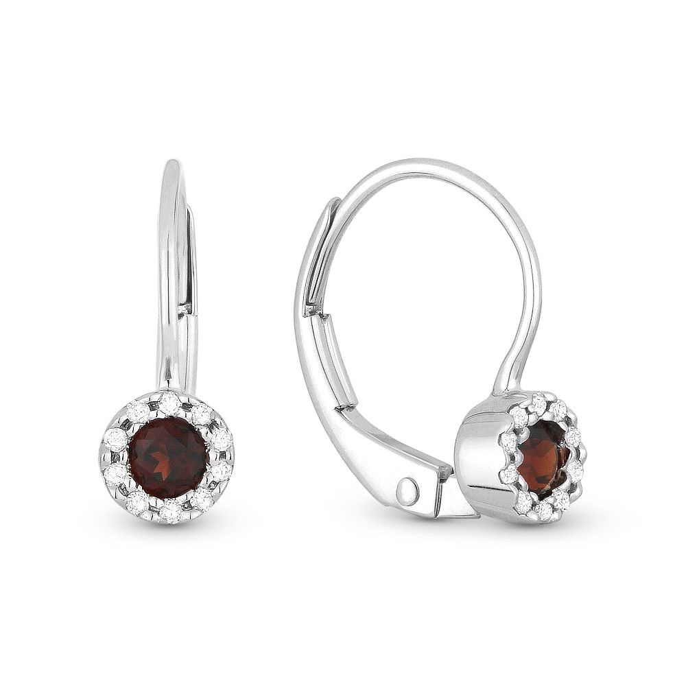 0.34ct Round Cut & Diamond Leverback Drop Baby Earrings in 14k