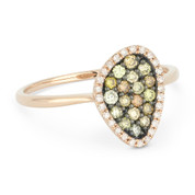 0.37ct Round Cut Fancy-Colored Diamond Right-Hand Pave Ring in 14k Rose & Black Gold