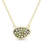 0.37ct Fancy-Colored & White Diamond Pave Mysterio Pendant & Chain Necklace in 14k Yellow & Black Gold