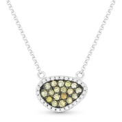 0.37ct Fancy-Colored & White Diamond Pave Mysterio Pendant & Chain Necklace in 14k White & Black Gold