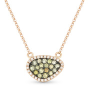 0.37ct Fancy-Colored & White Diamond Pave Mysterio Pendant & Chain Necklace in 14k Rose & Black Gold