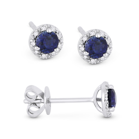 0.51ct Round Brilliant Cut Lab-Created Sapphire & Diamond 3-Prong 5.5mm ...