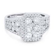 1.77ct Round Brilliant Cut Diamond Cluster Right-Hand Statement Ring in 18k White Gold