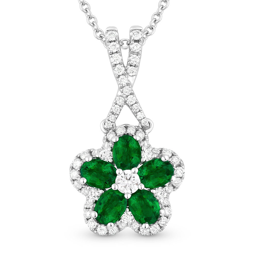 Emerald flower necklace Clearance
