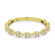 0.14ct Round Cut Diamond Multi-Cluster Stackable Right-Hand Ring / Band in 14k Yellow Gold