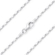 1.5mm (Gauge 006) Heshe Link Bar Italian Chain Necklace in .925 Sterling Silver - CLN-BAR2-006-SLP