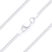 2.1mm (Gauge 060) Cuban / Curb Link Italian Chain Necklace in Solid .925 Sterling Silver - CLN-CURB1-060-SLP