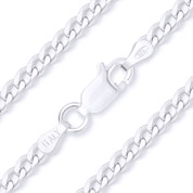 3mm (Gauge 080) Cuban / Curb Link Italian Chain Necklace in Solid .925 Sterling Silver - CLN-CURB1-080-SLP