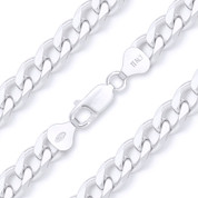 8mm (Gauge 220) Cuban / Curb Link Italian Chain Necklace in Solid .925 Sterling Silver - CLN-CURB1-220-SLP