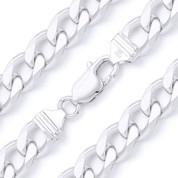 13mm (Gauge 350) Cuban / Curb Link Italian Chain Necklace in Solid .925 Sterling Silver - CLN-CURB1-350-SLP