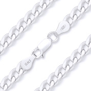 5.5mm (Gauge 150) Cuban / Curb Link Italian Chain Bracelet in Solid .925 Sterling Silver - CLB-CURB1-150-SLP