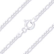 1.4mm (Gauge 040) Figaro / Figaroa Link Italian Chain Necklace in Solid .925 Sterling Silver - CLN-FIGA1-040-SLP
