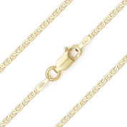 1.5mm (Gauge 040) Marina / Mariner Link Italian Chain Necklace in Solid .925 Sterling Silver w/ 14k Yellow Gold Plating - CLN-MARN1-040-SLY