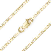 1.9mm (Gauge 050) Marina / Mariner Link Italian Chain Necklace in Solid .925 Sterling Silver w/ 14k Yellow Gold Plating - CLN-MARN1-050-SLY