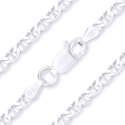 3.5mm (Gauge 080) Marina / Mariner Link Italian Chain Necklace in Solid .925 Sterling Silver - CLN-MARN1-080-SLP
