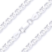4.3mm (Gauge 100) Marina / Mariner Link Italian Chain Bracelet in Solid .925 Sterling Silver - CLB-MARN1-100-SLP