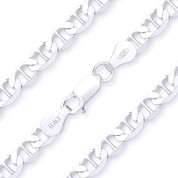 6.3mm (Gauge 150) Marina / Mariner Link Italian Chain Bracelet in Solid .925 Sterling Silver - CLB-MARN1-150-SLP