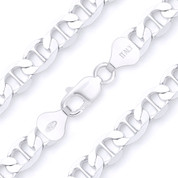 10mm (Gauge 250) Marina / Mariner Link Italian Chain Bracelet in Solid .925 Sterling Silver - CLB-MARN1-250-SLP
